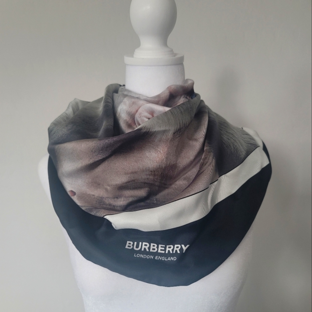 Burberry gorilla silk printed scarf